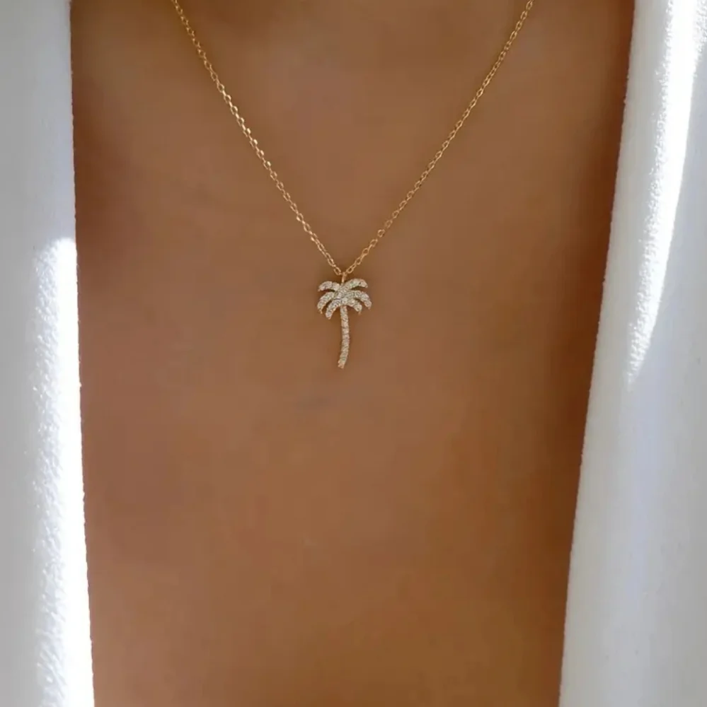 Gold Palm Tree Necklace